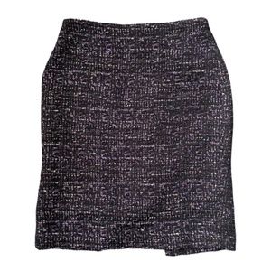 Ann Taylor Black Tweed Textured Skirt Size 6